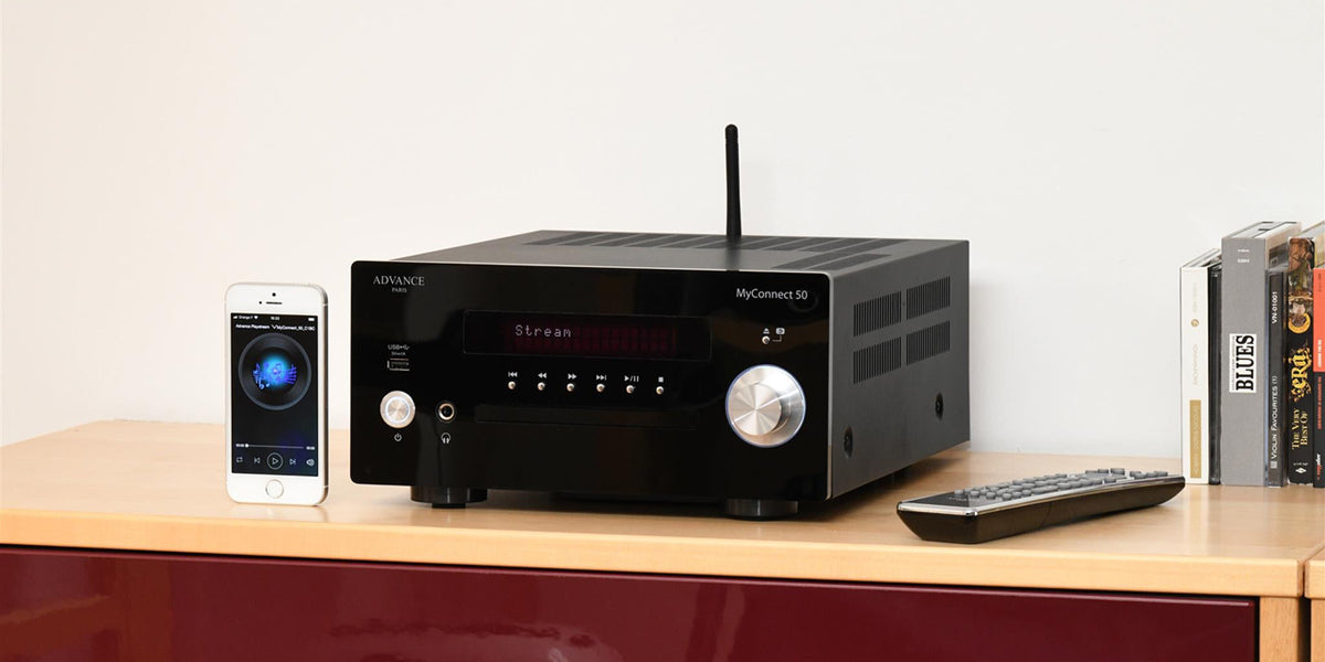 Banner featuring the Advance Paris MyConnect 50 all-in-one product in black.
