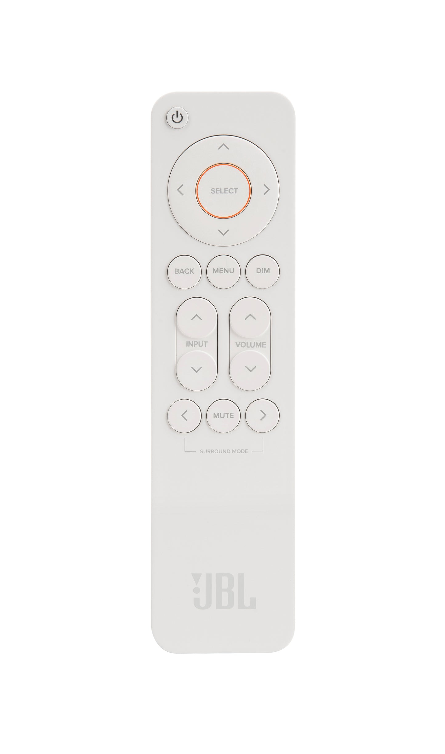 Product Image of the JBL MA510 AV Receiver Remote in White