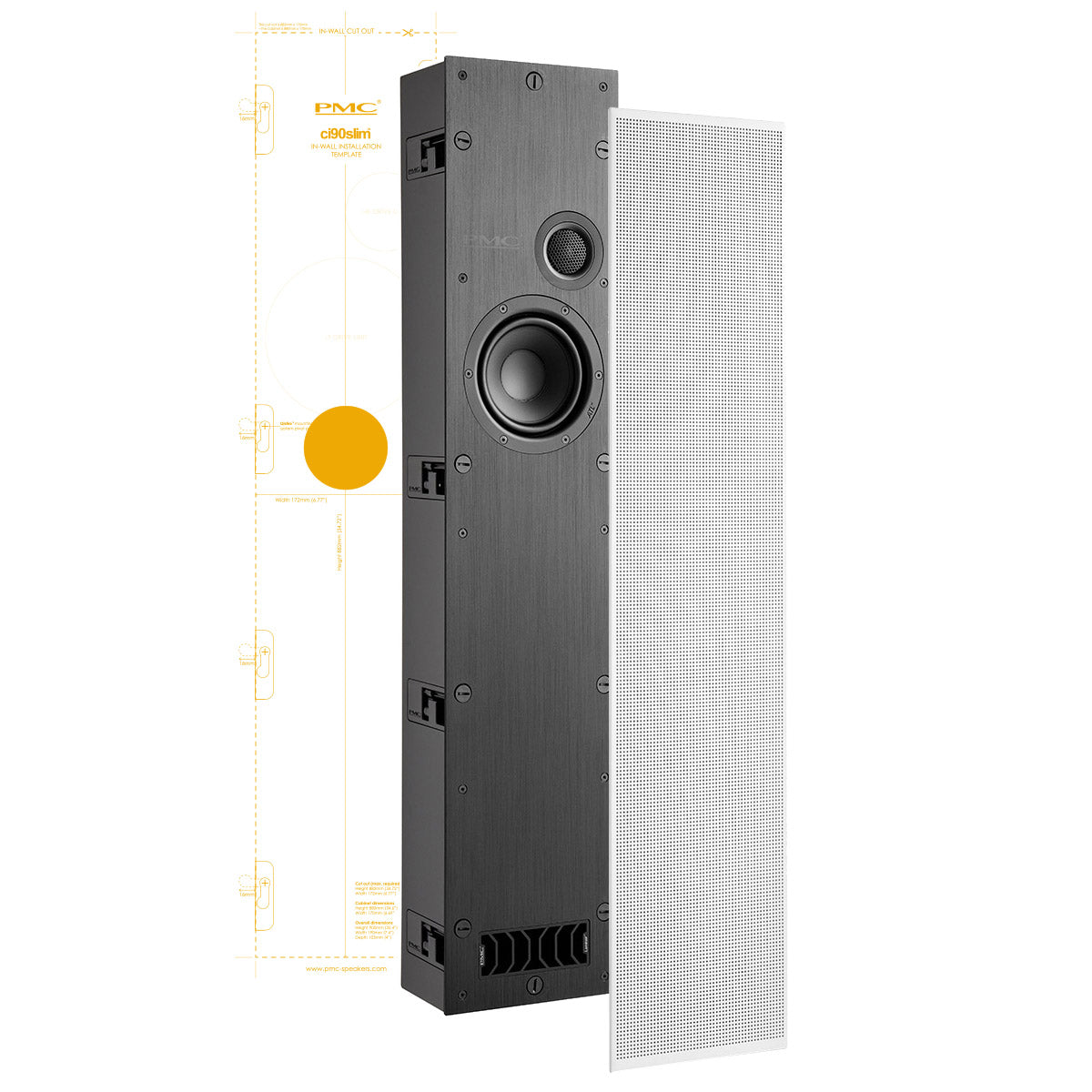 Product Image of the PMC ci90slim in-wall speaker