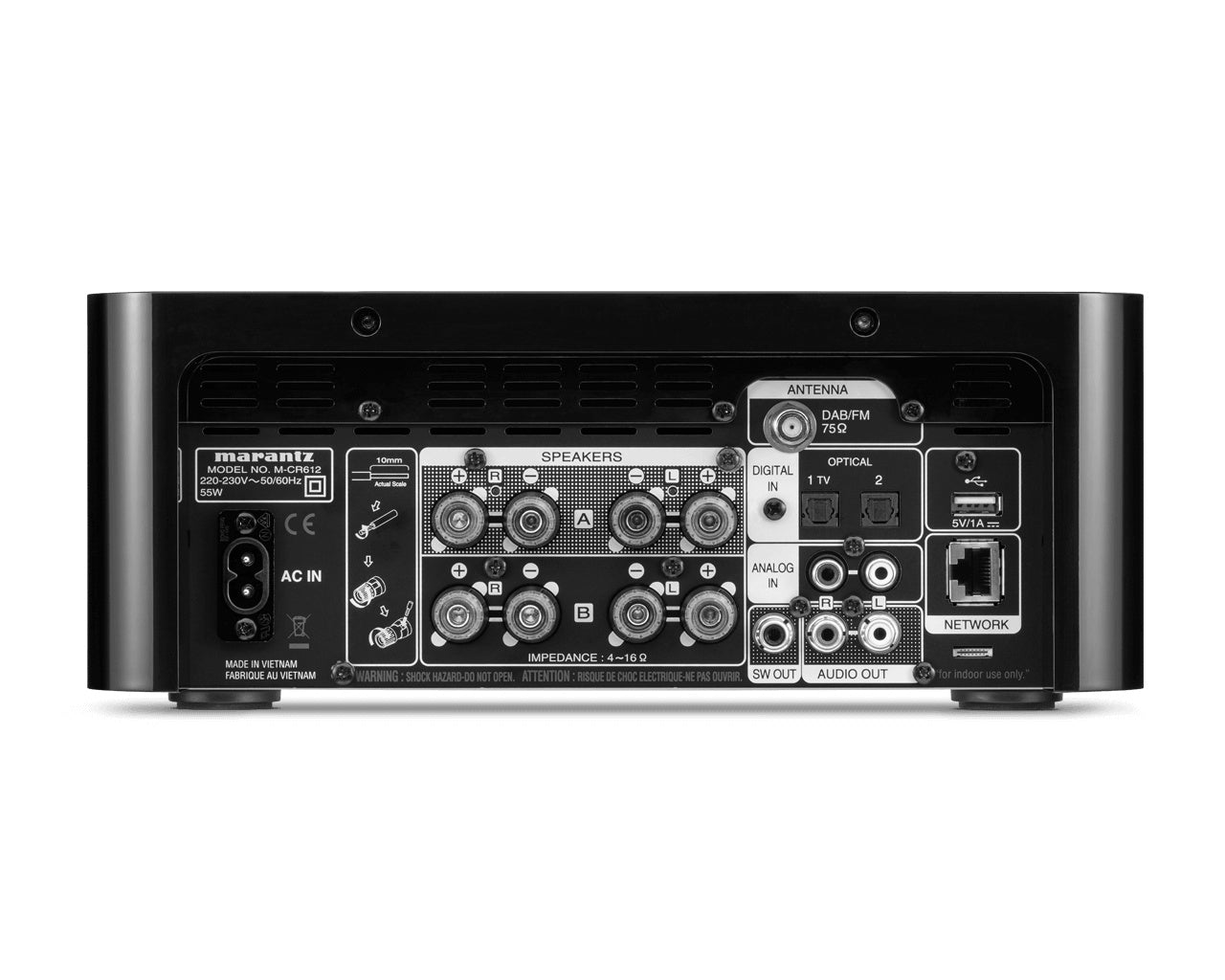 Product Image of the Marantz M-CR612 All-In-One Player Rear Panel