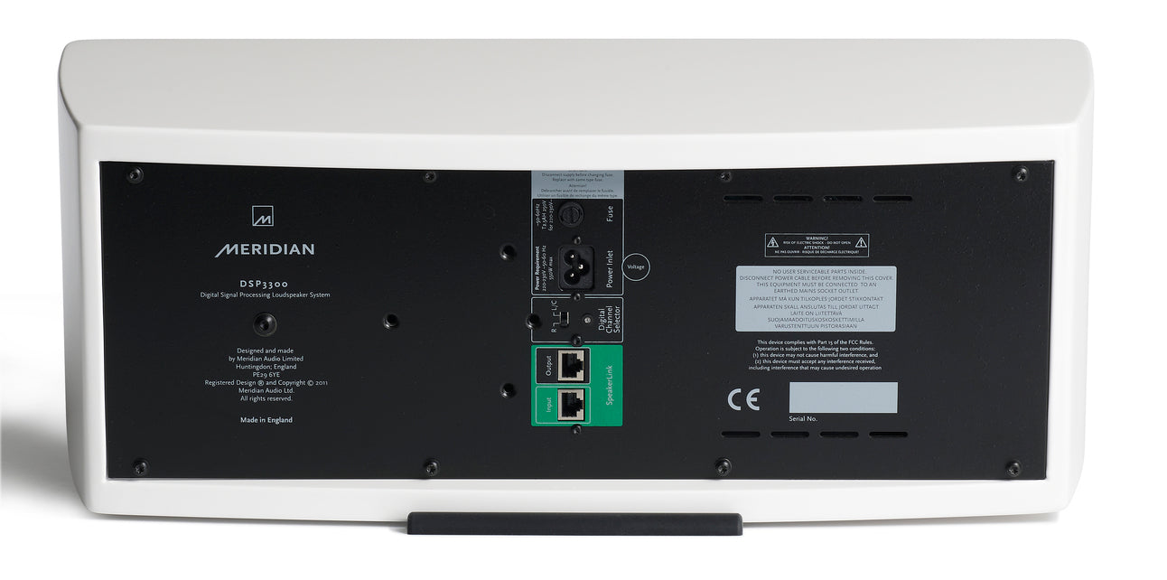 Product Image of the Meridian DSP3300 Centre Speaker Rear Panel in Gloss White