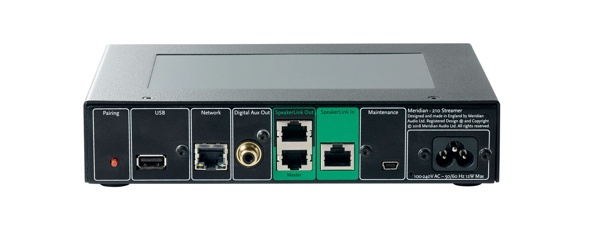 Product Image of the Meridian 210 Music Streamer Rear Panel