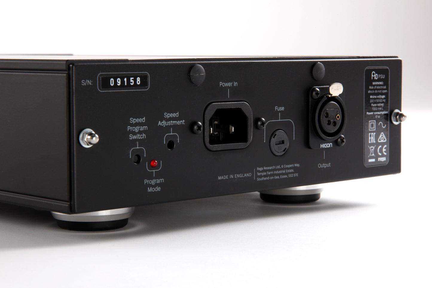 Product Image of a Rega Planar 10 power supply rear panel