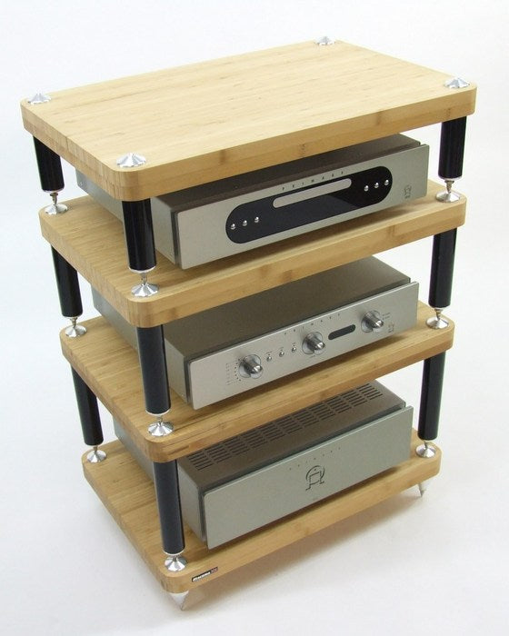 Product Image for the 4 tier Atacama Evoque Eco 60-40 Hi-Fi Equipment Rack in Natural Bamboo