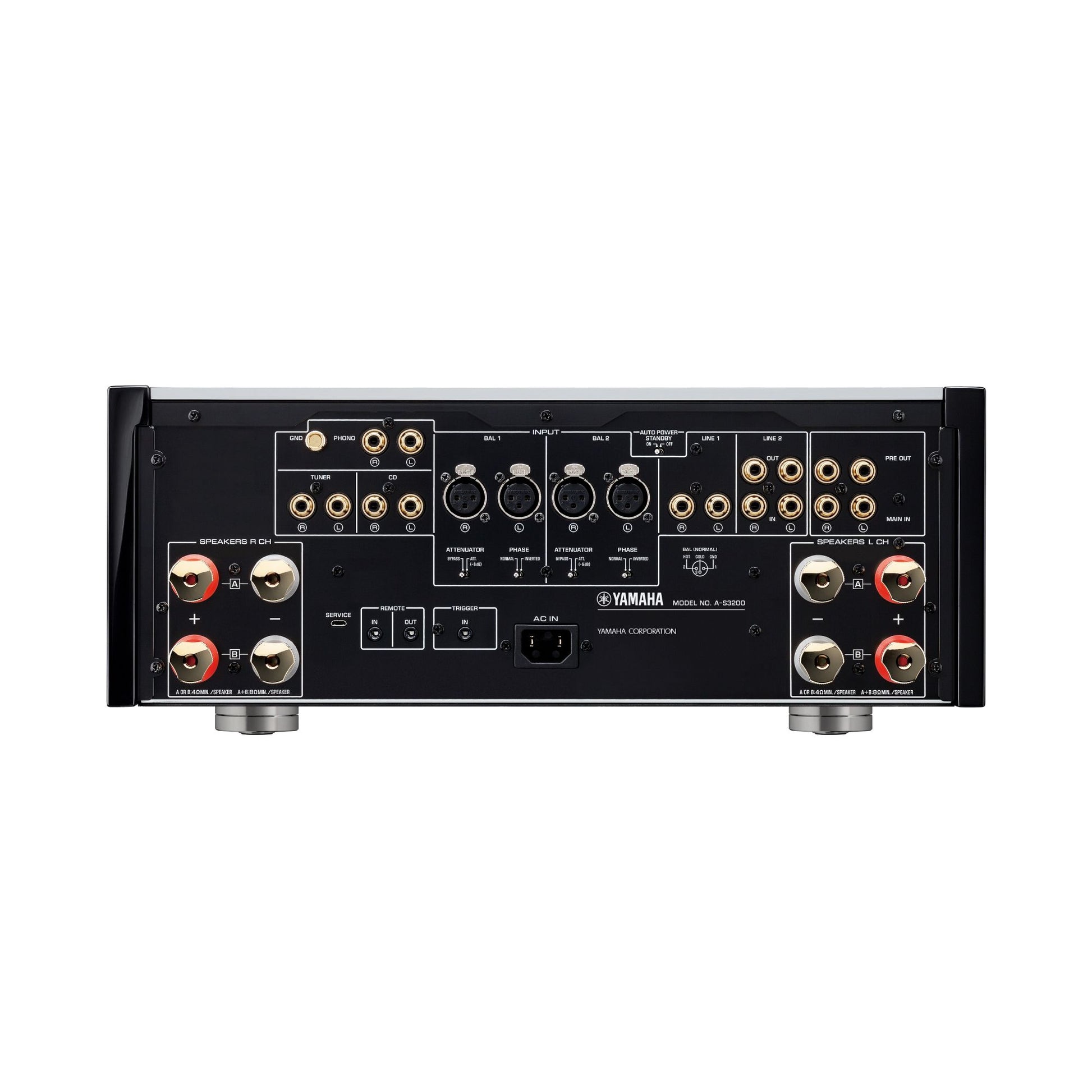 Product Image of the Yamaha A-S3200 Integrated Amplifier Rear Panel