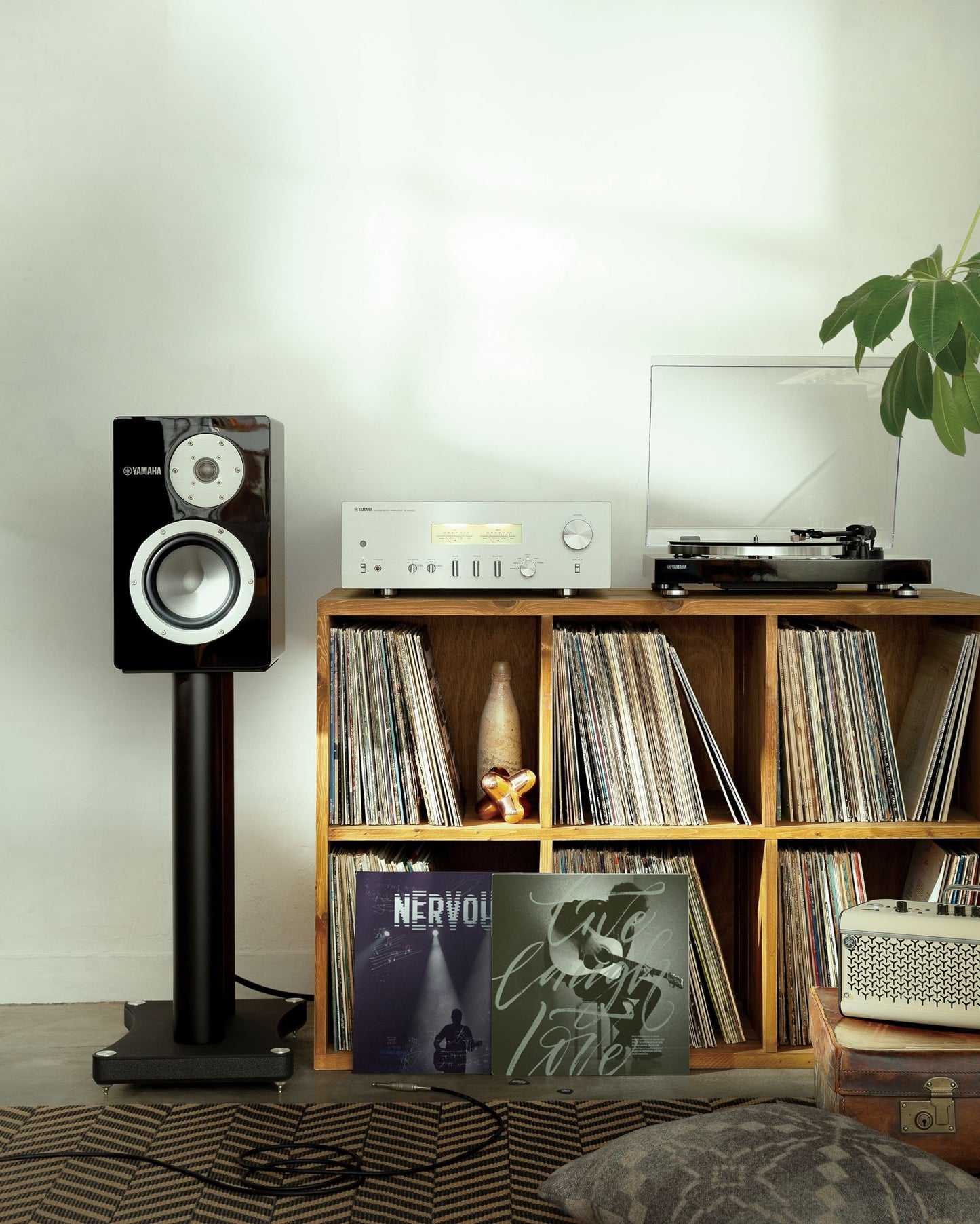 Lifestyle Image of the Yamaha A-S1200 Integrated Amplifier in Silver
