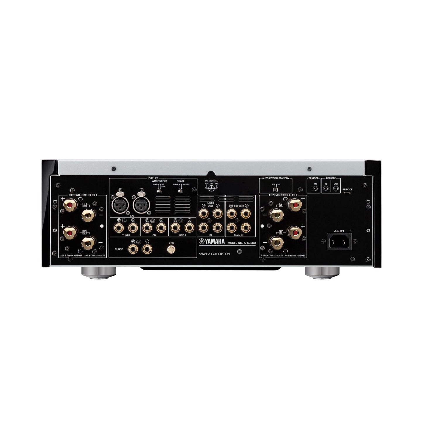 Product Image of the Yamaha A-S2200 Integrated Amplifier Rear Panel