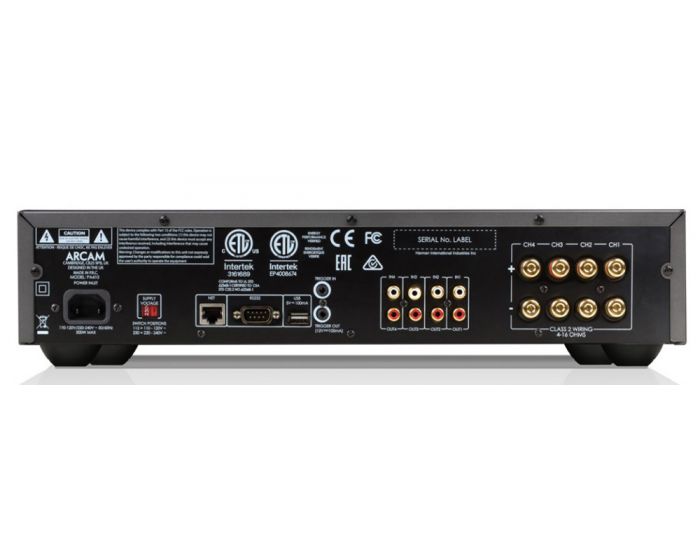 Product Image of the Arcam PA410 4 Channel Power Amplifier rear panel