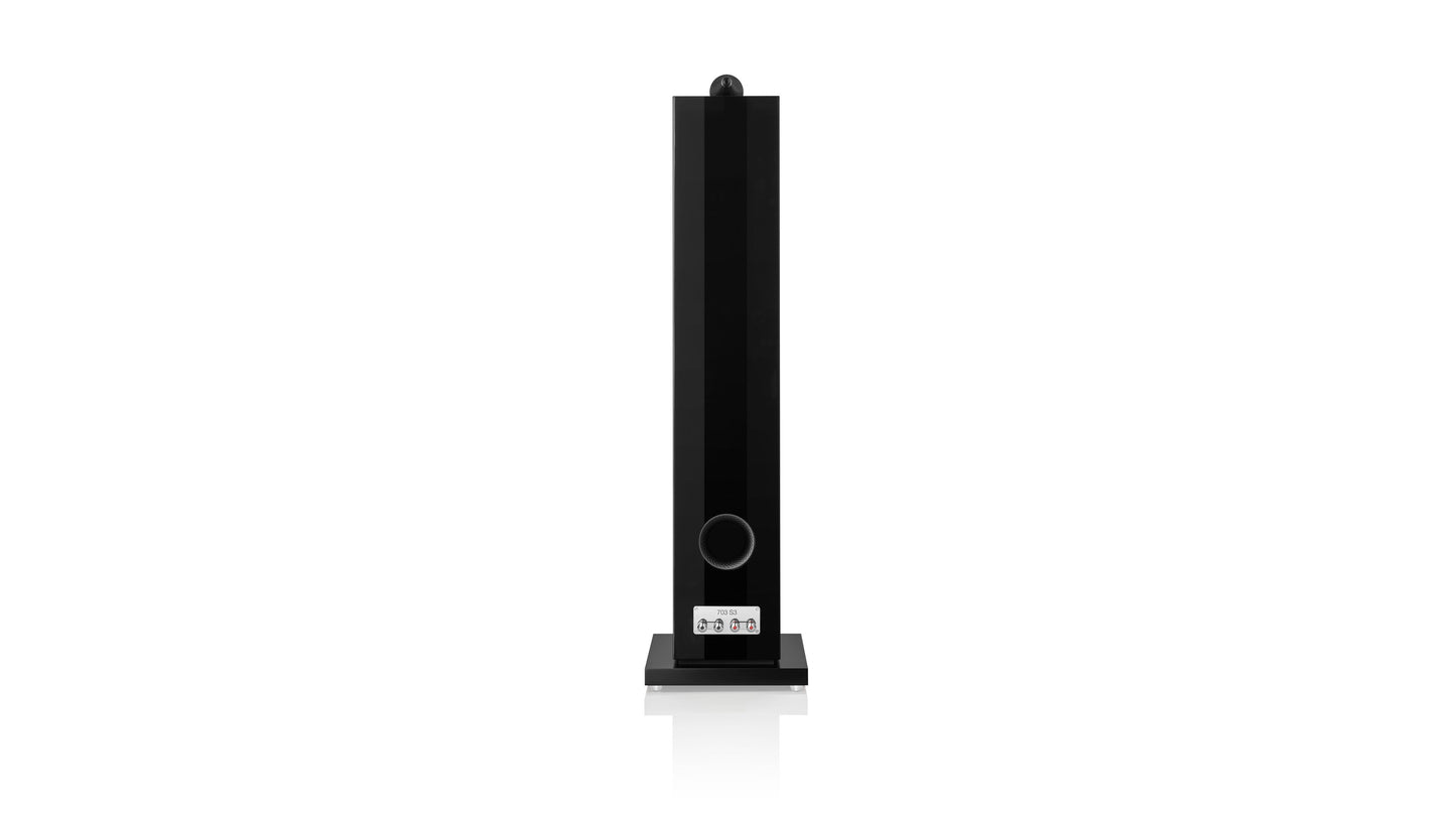 Product Image of the Bowers & Wilkins 703 S3 Floorstanding Speaker in Gloss Black Rear