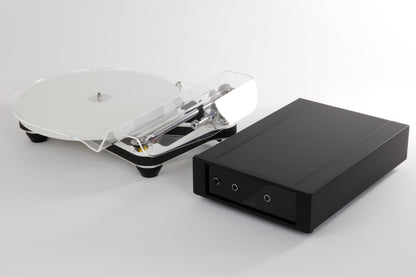 Product Image of a Rega Planar 10 with Aphelion 2 cartridge and power supply in White