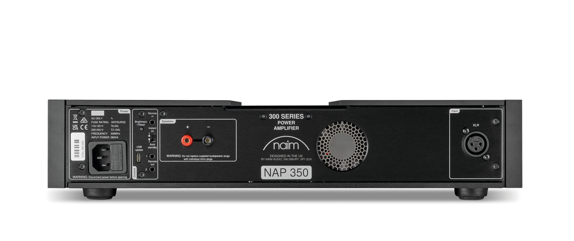 Product Image of the Naim NAP 350 Power Amplifier Rear Panel