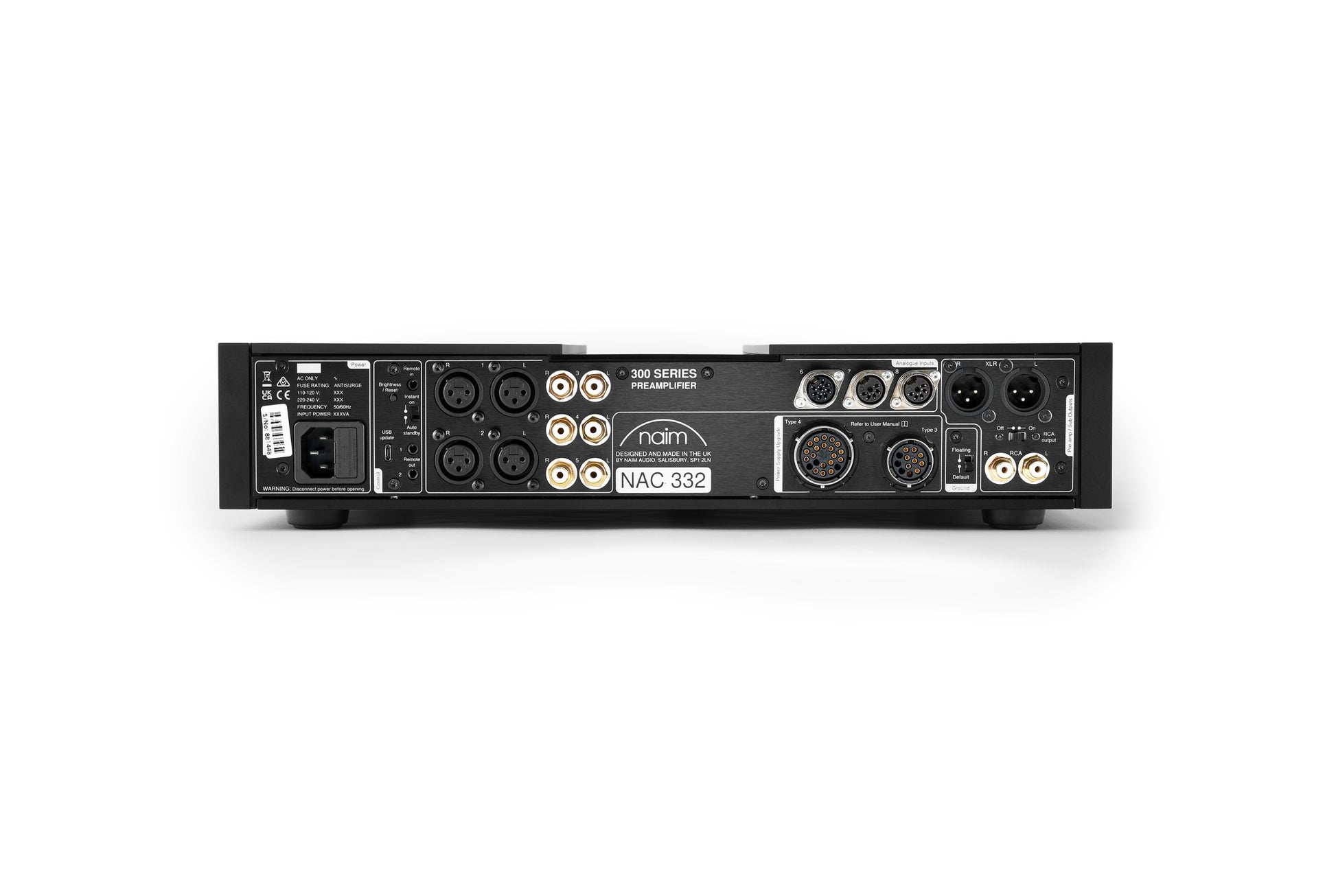 Product Image of the Naim NAC 332 Pre-Amplifier Rear Panel
