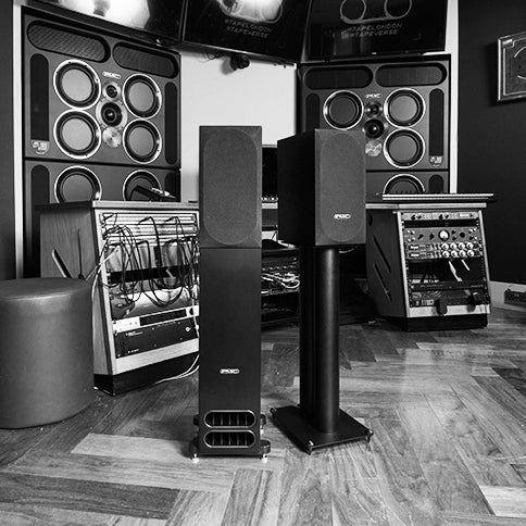 Lifestyle Image for the PMC Prodigy1 Speakers in black