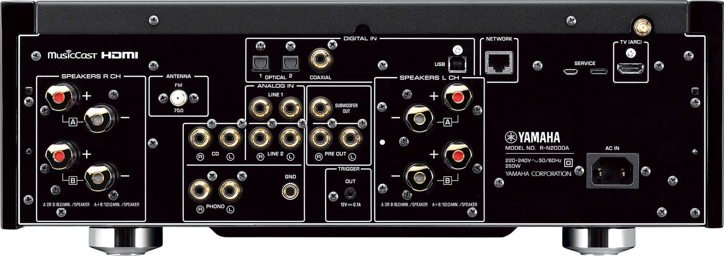 Product Image of the Yamaha R-N2000A Integrated Amplifier Rear Panel