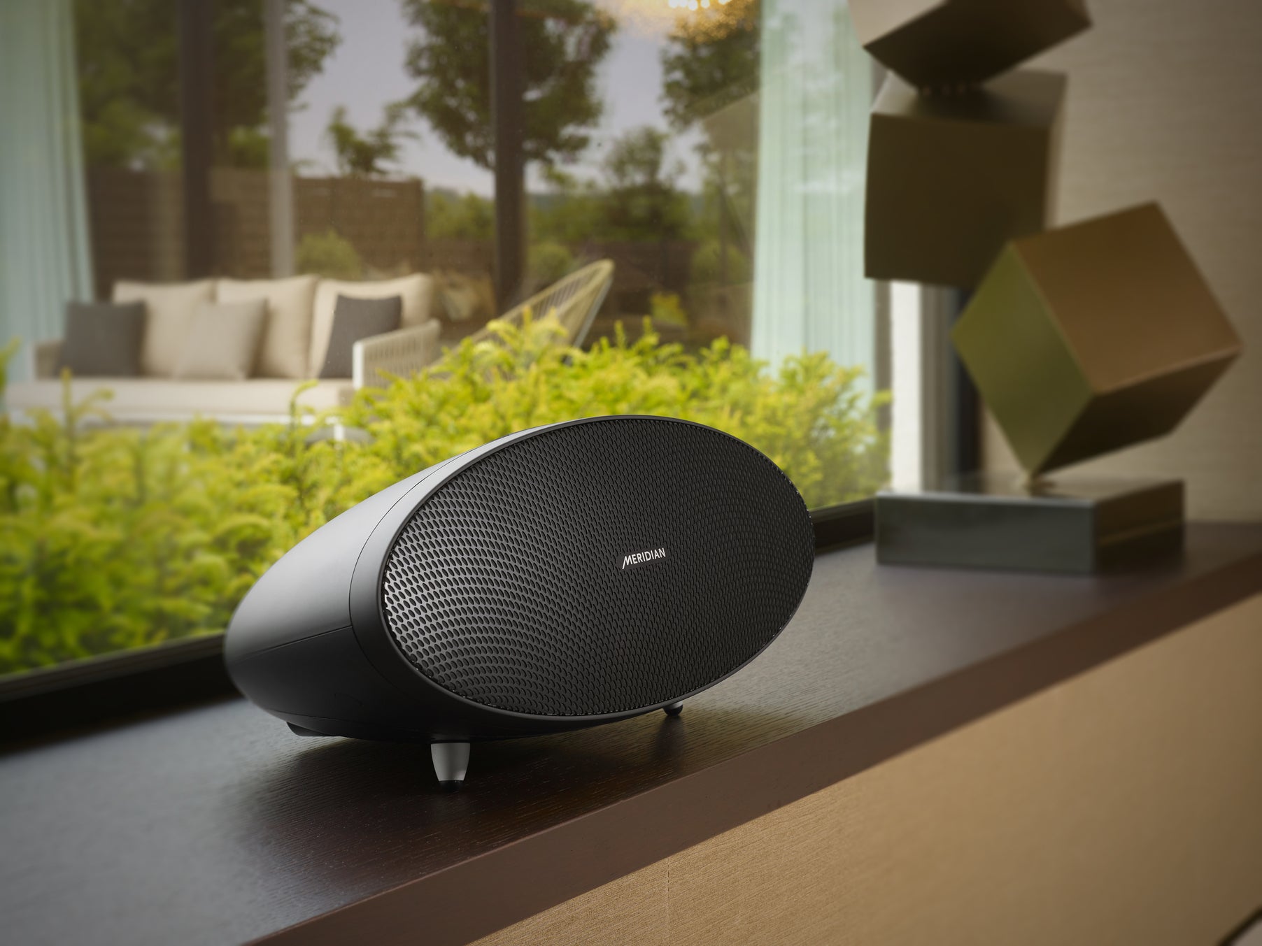Lifestyle Image of the Meridian Ellipse Wireless Speaker
