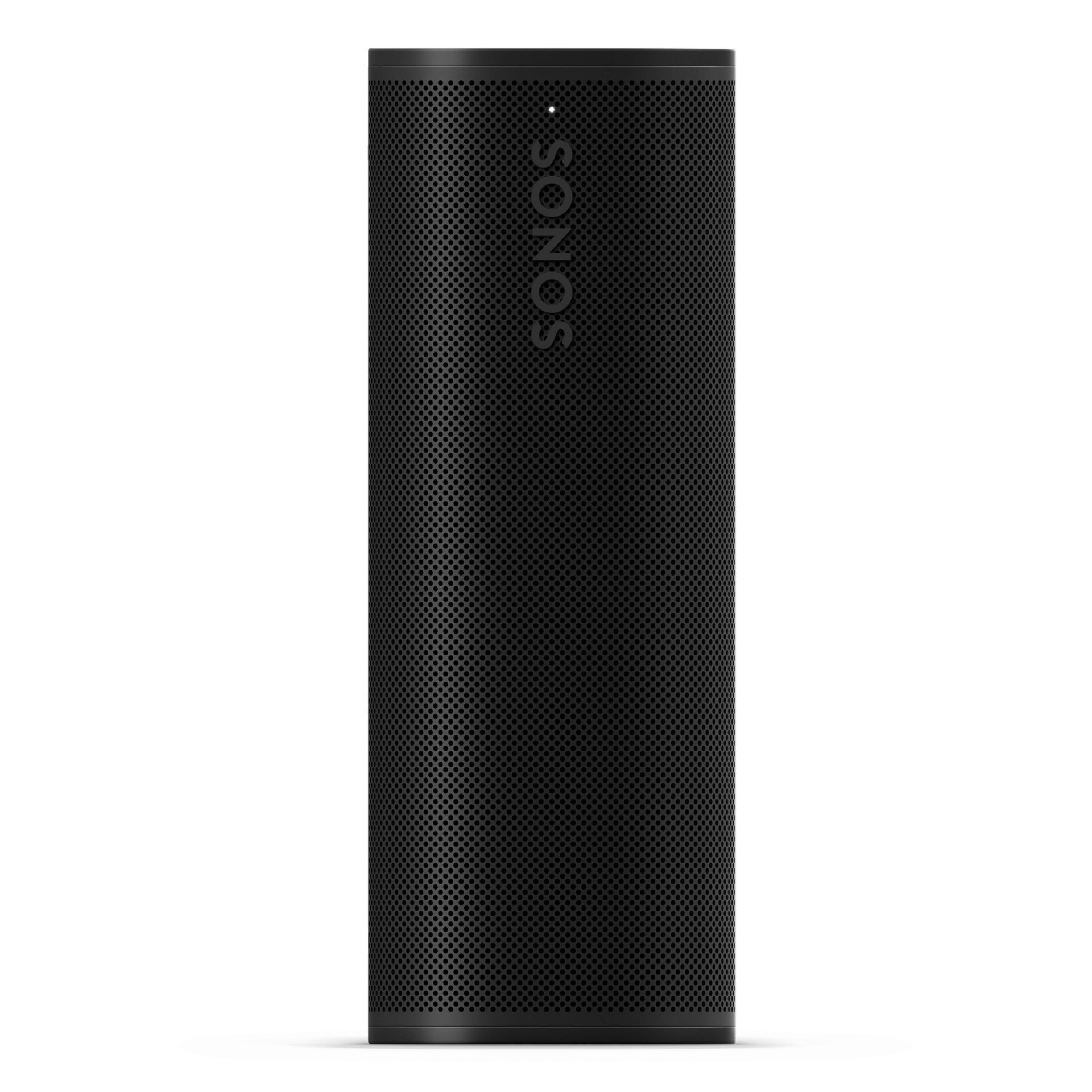 Product image of a Sonos Roam portable speaker in black.