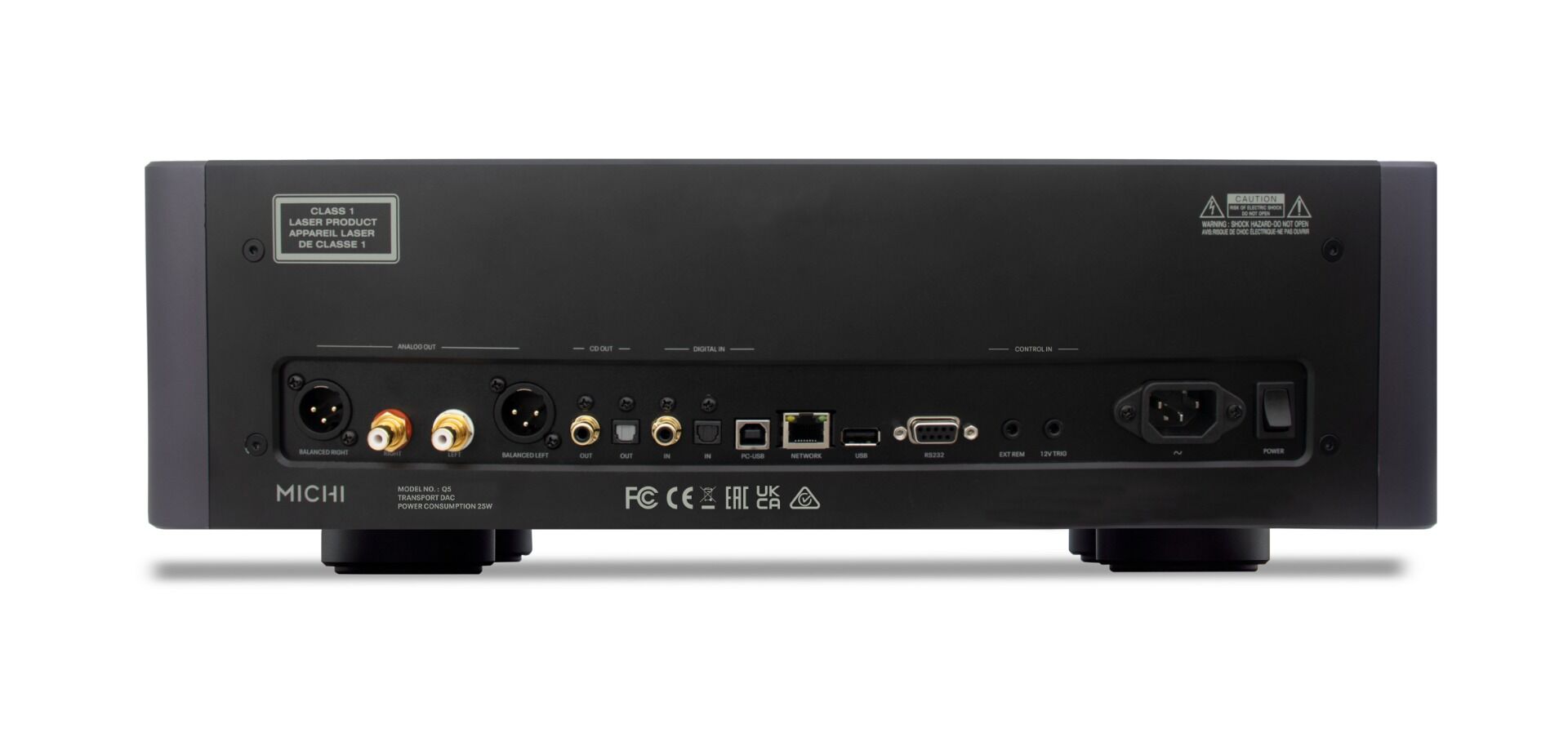 Product Image of the Rotel Michi Q5 CD Player Rear Panel