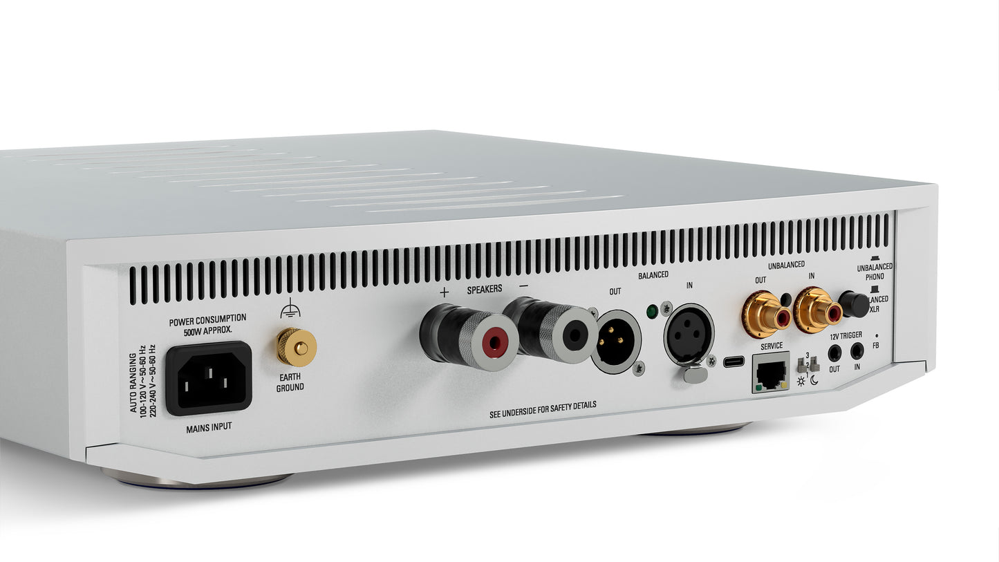 Product Image of the Linn Klimax Solo 500 Mono Power Amplifier Rear Panel in Silver