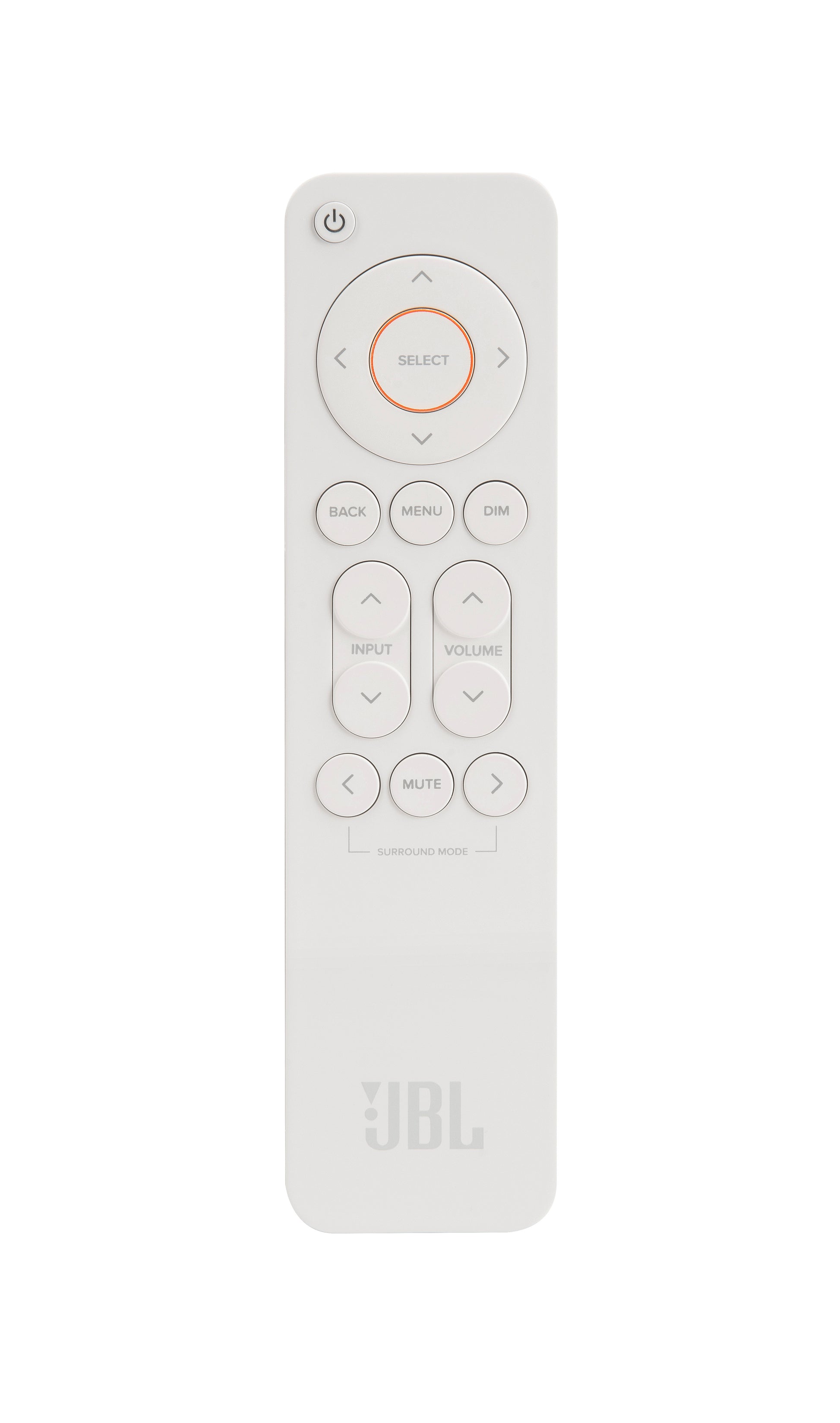 Product Image of the JBL MA710 AV Receiver Remote in White