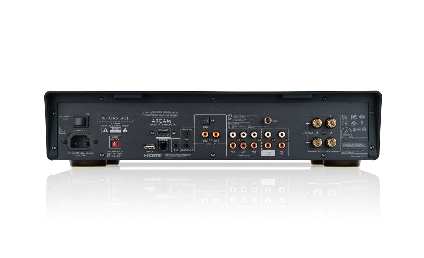 Product Image of the Arcam A15+ Integrated Amplifier Rear Panel