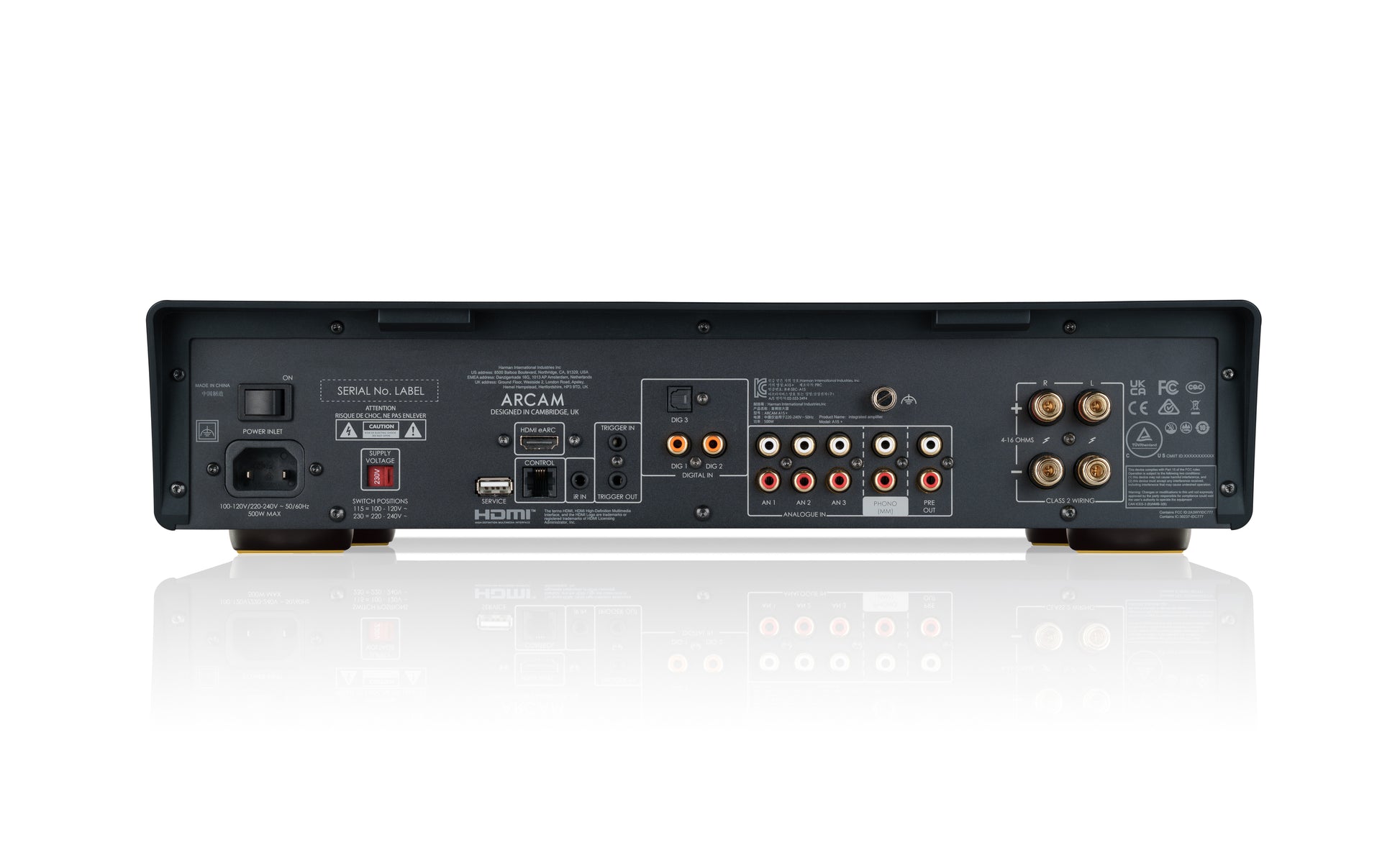 Product Image of the Arcam A15+ Integrated Amplifier Rear Panel