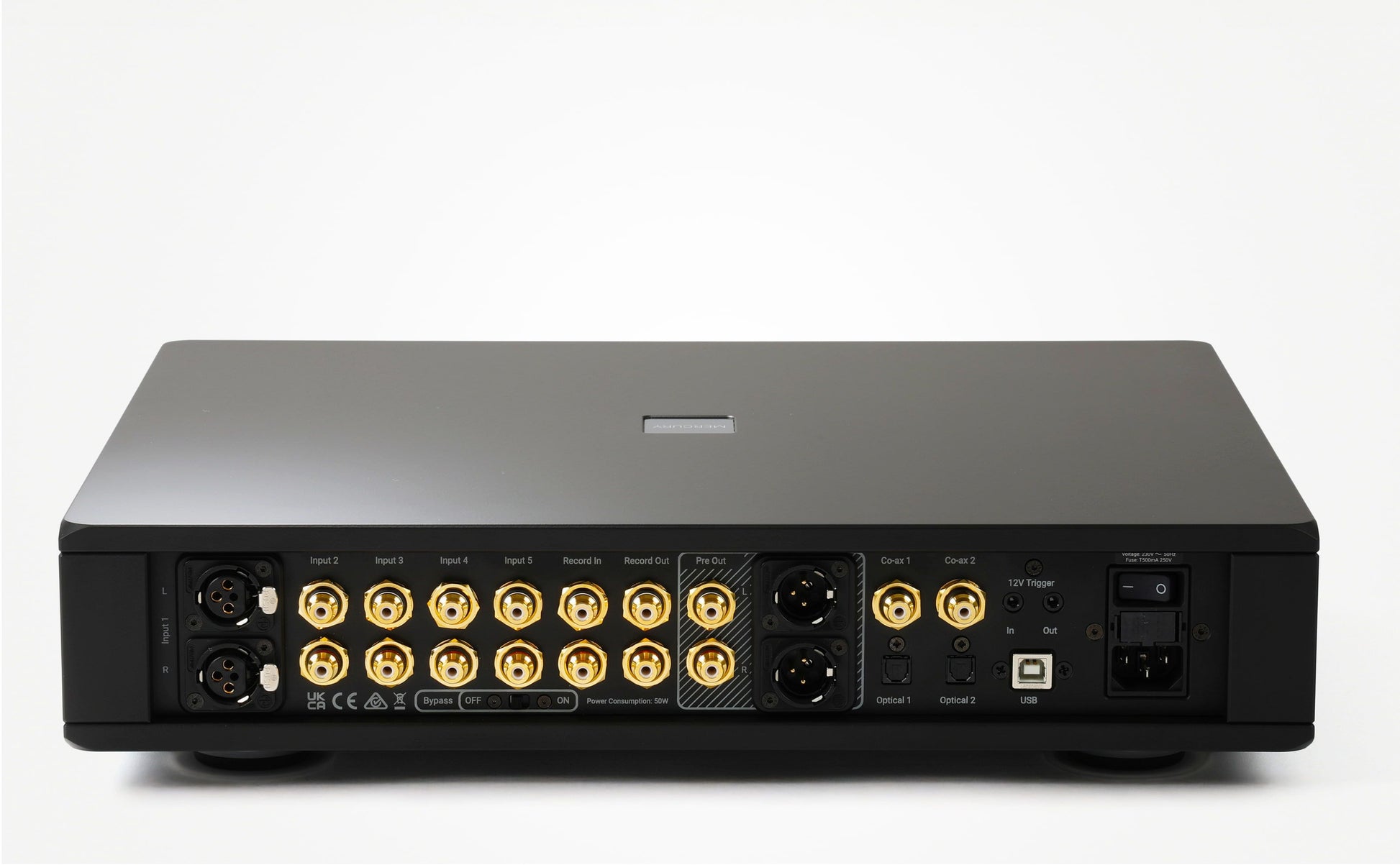 Product Image of a Rega Mercury Preamplifier rear panel
