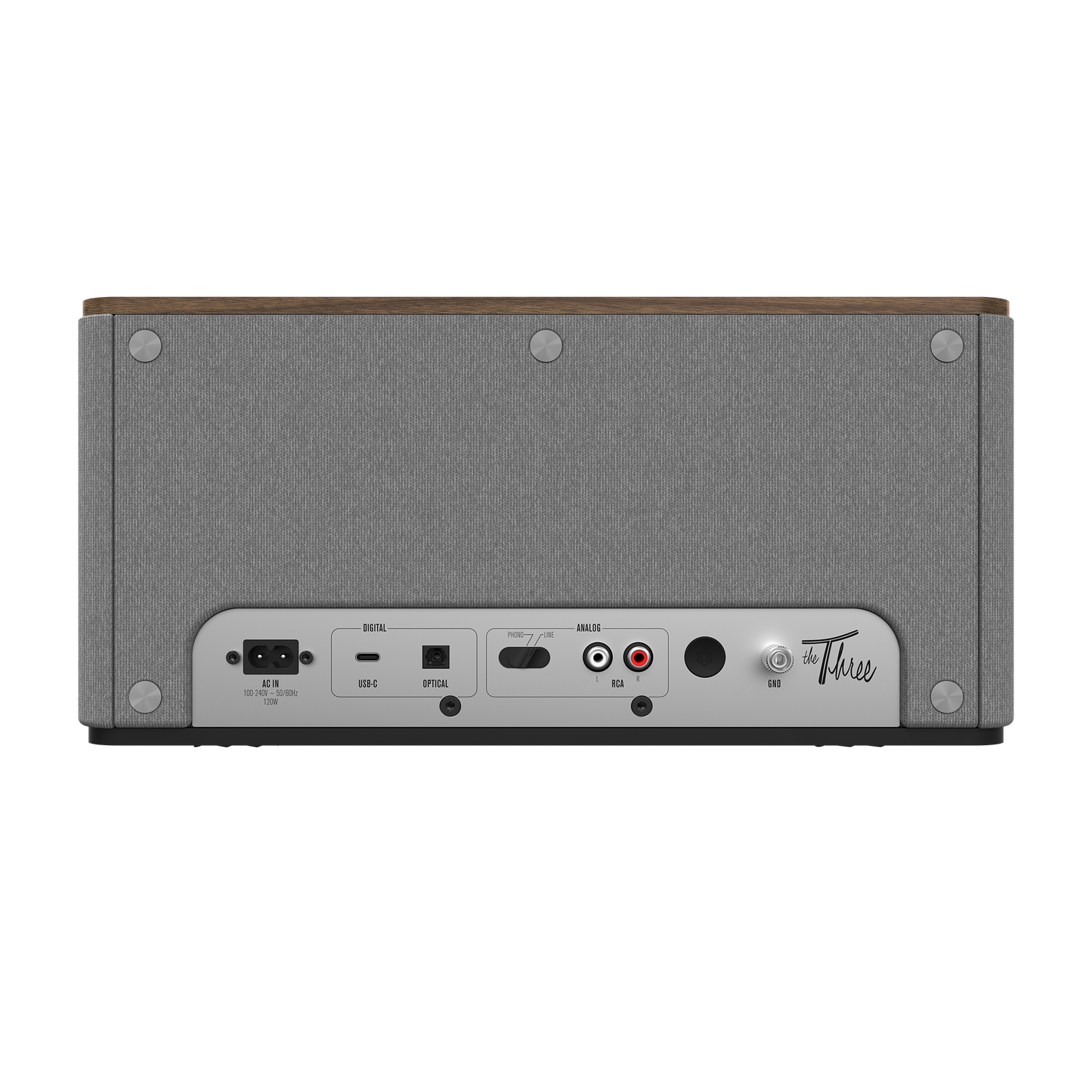 Product Image of the Klipsch Three Plus Bluetooth Speaker in Walnut