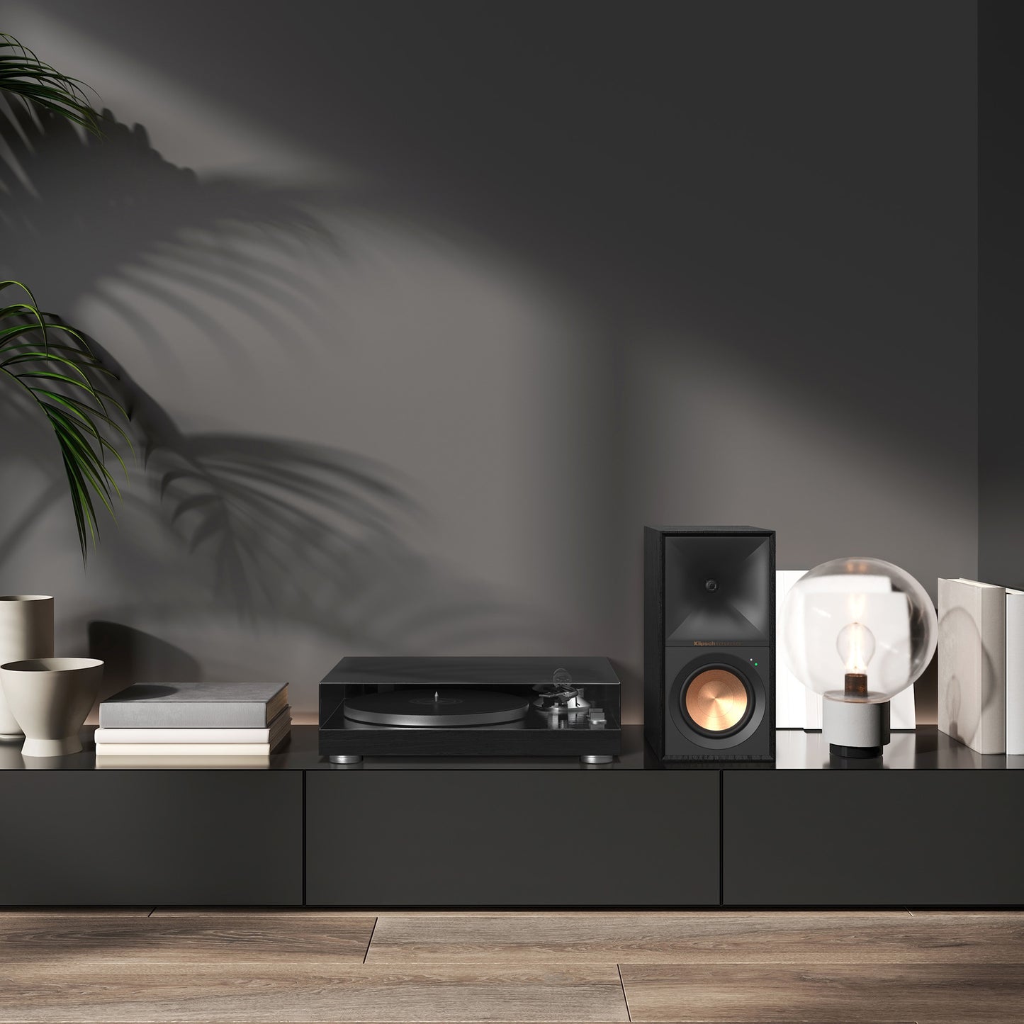 Lifestyle Image of the Klipsch R-50PM Powered Bookshelf Speakers