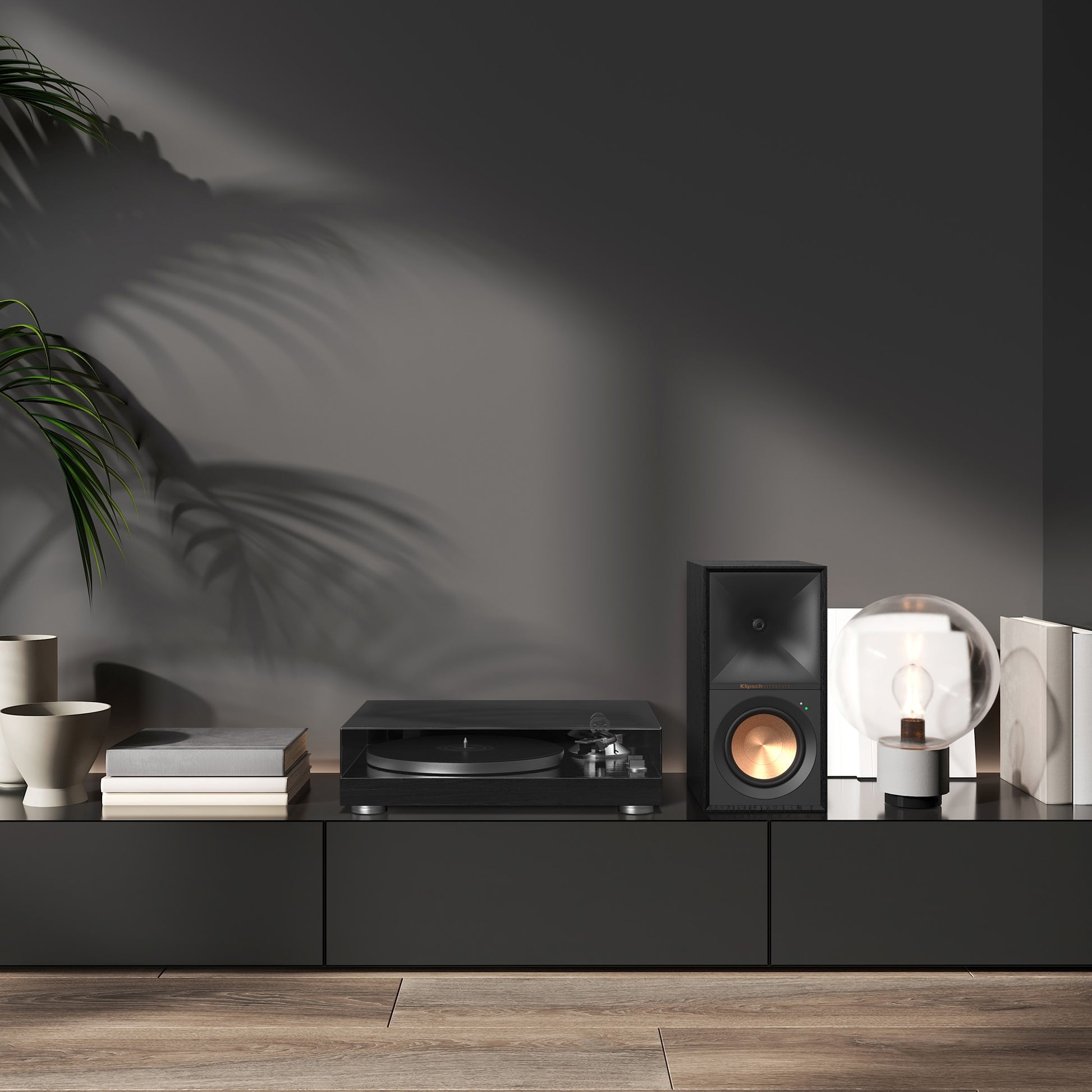 Lifestyle Image of the Klipsch R-50PM Powered Bookshelf Speakers