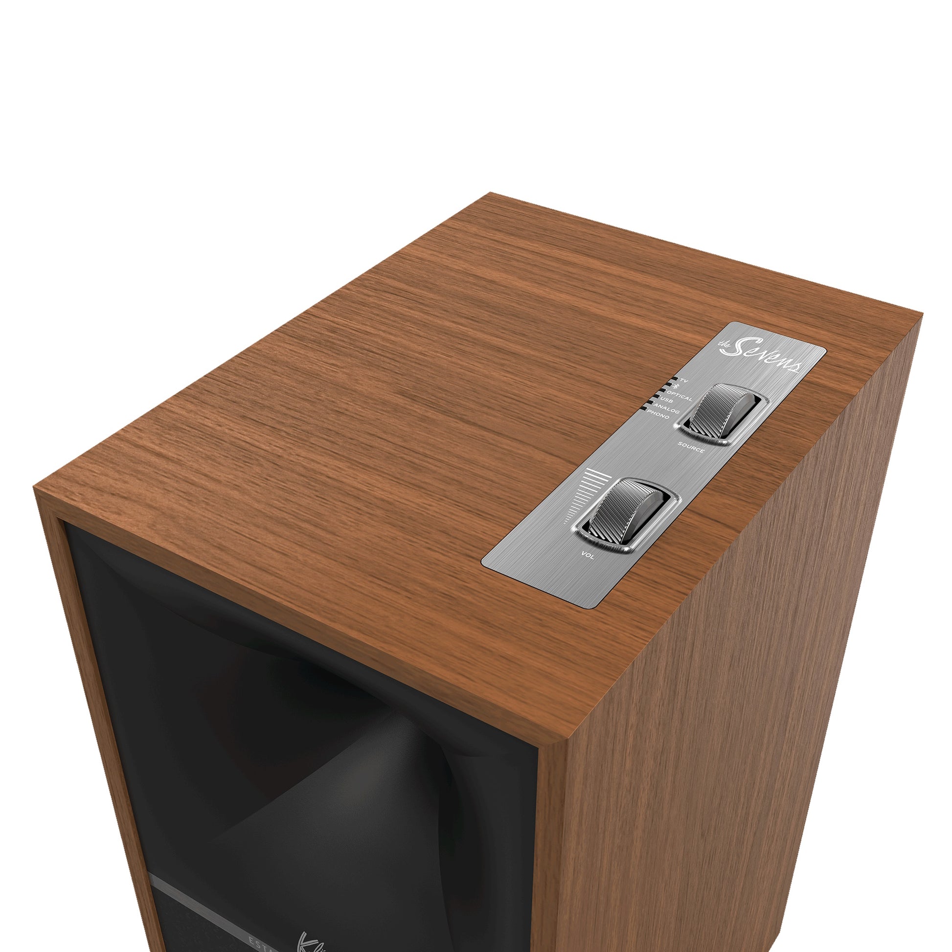 Product Image of the Klipsch The Sevens Powered Bookshelf Speakers in Walnut