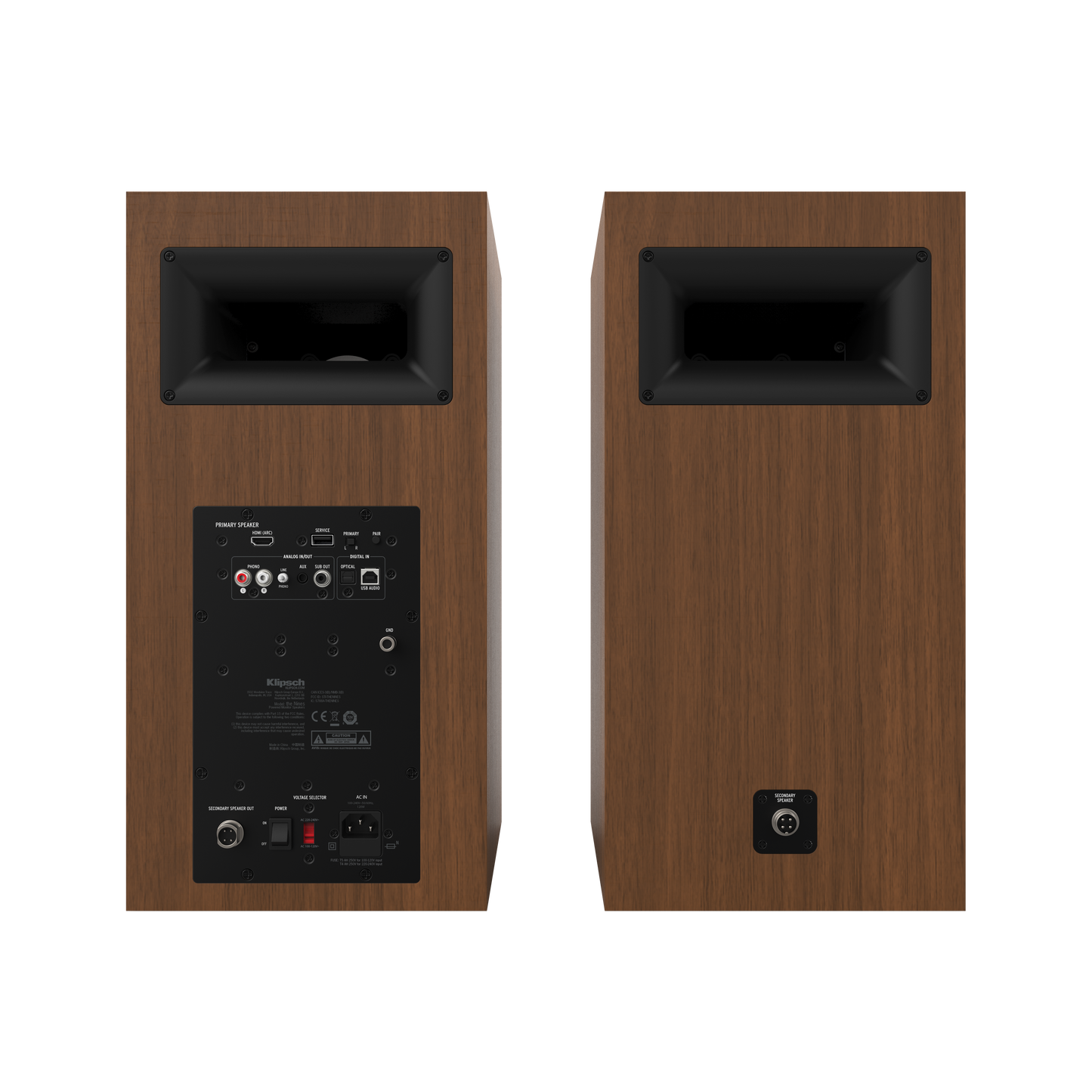 Product Image of the Klipsch The Nines Powered Bookshelf Speakers in Walnut