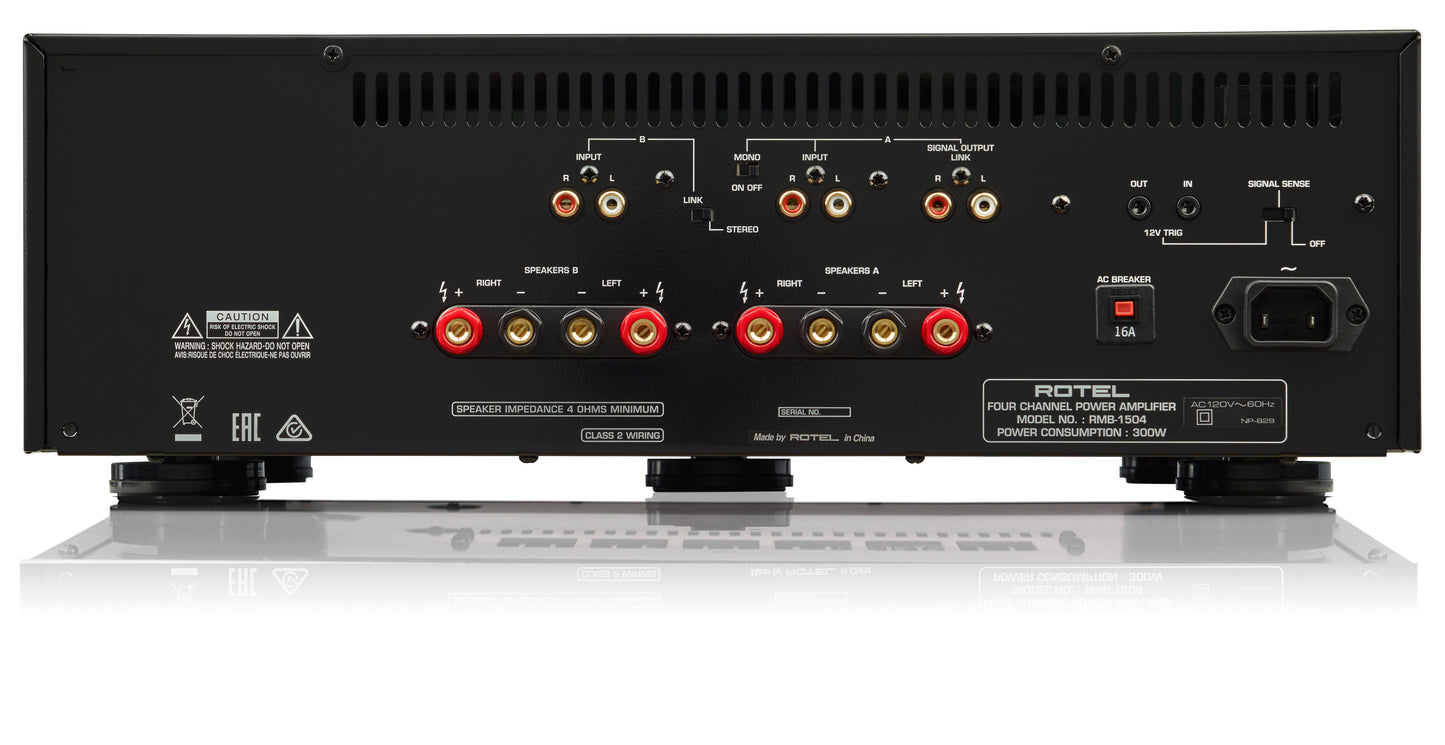 Product Image of the Rotel RMB-1504 Power Amplifier Rear Panel