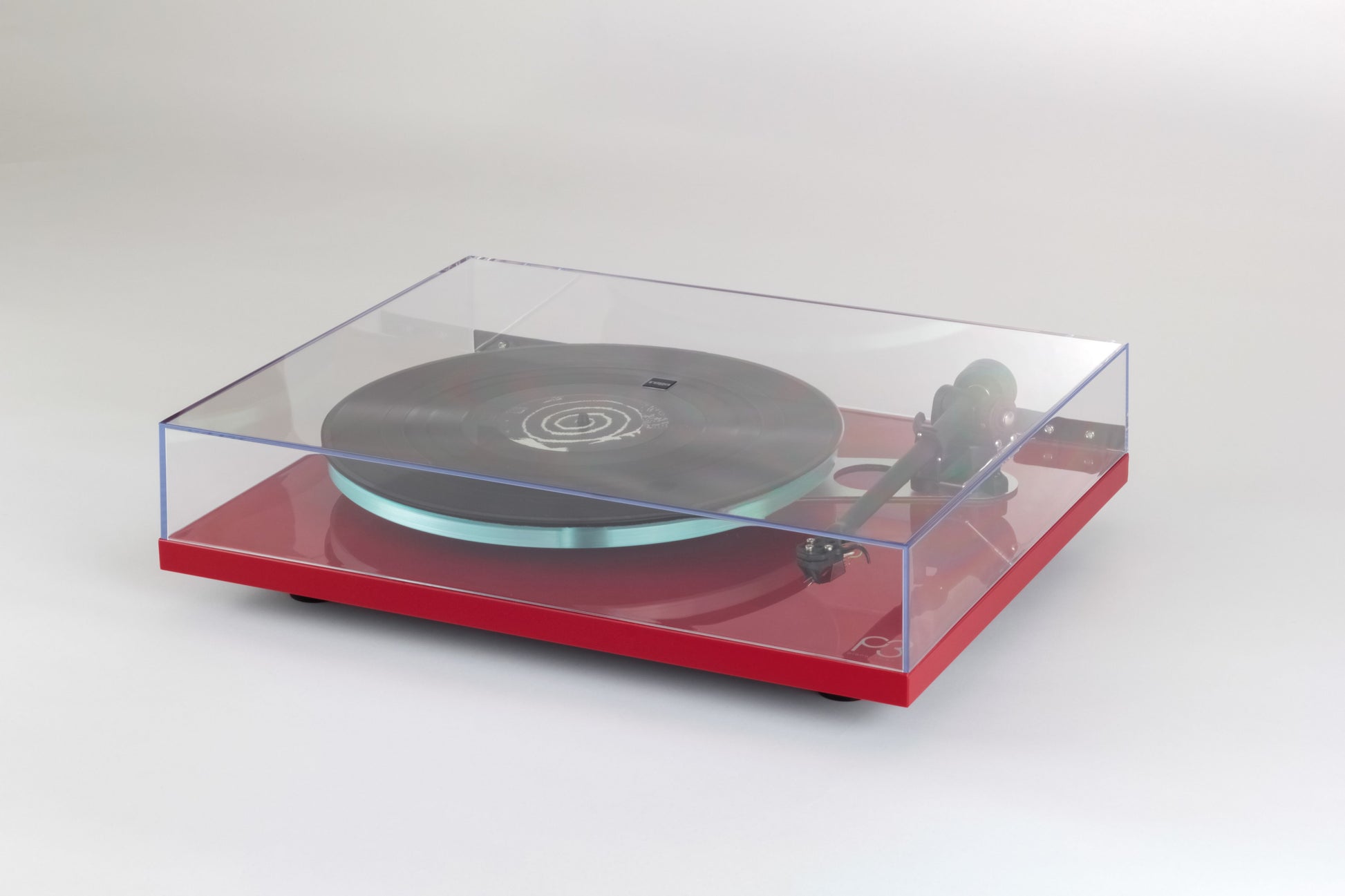 Product image of a Rega Planar 3 with ND3 Cartridge in Red.