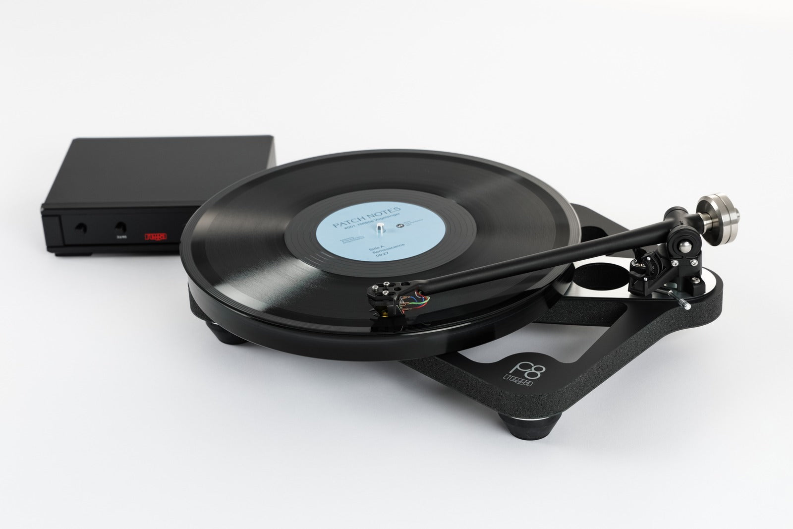 Product image of a Rega Planar 8 Turntable in black with Neo Power Supply