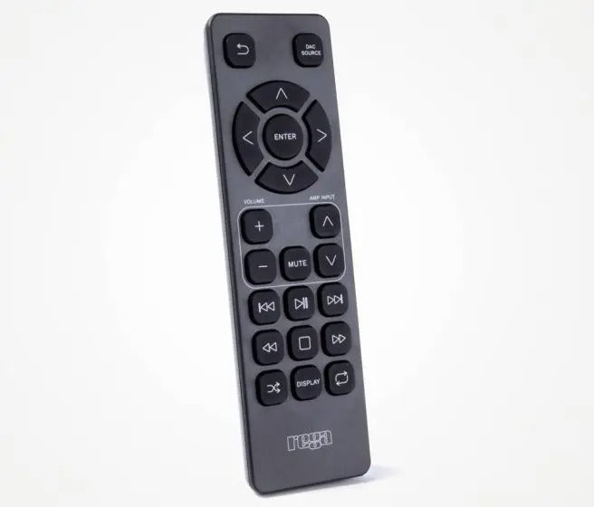 Remote control for Rega io, Brio and Elex products.