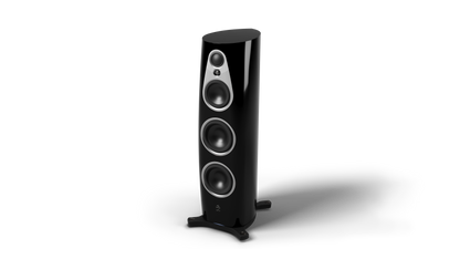 Product Image of the Linn 360 Speakers in Piano Black with Silver Trim