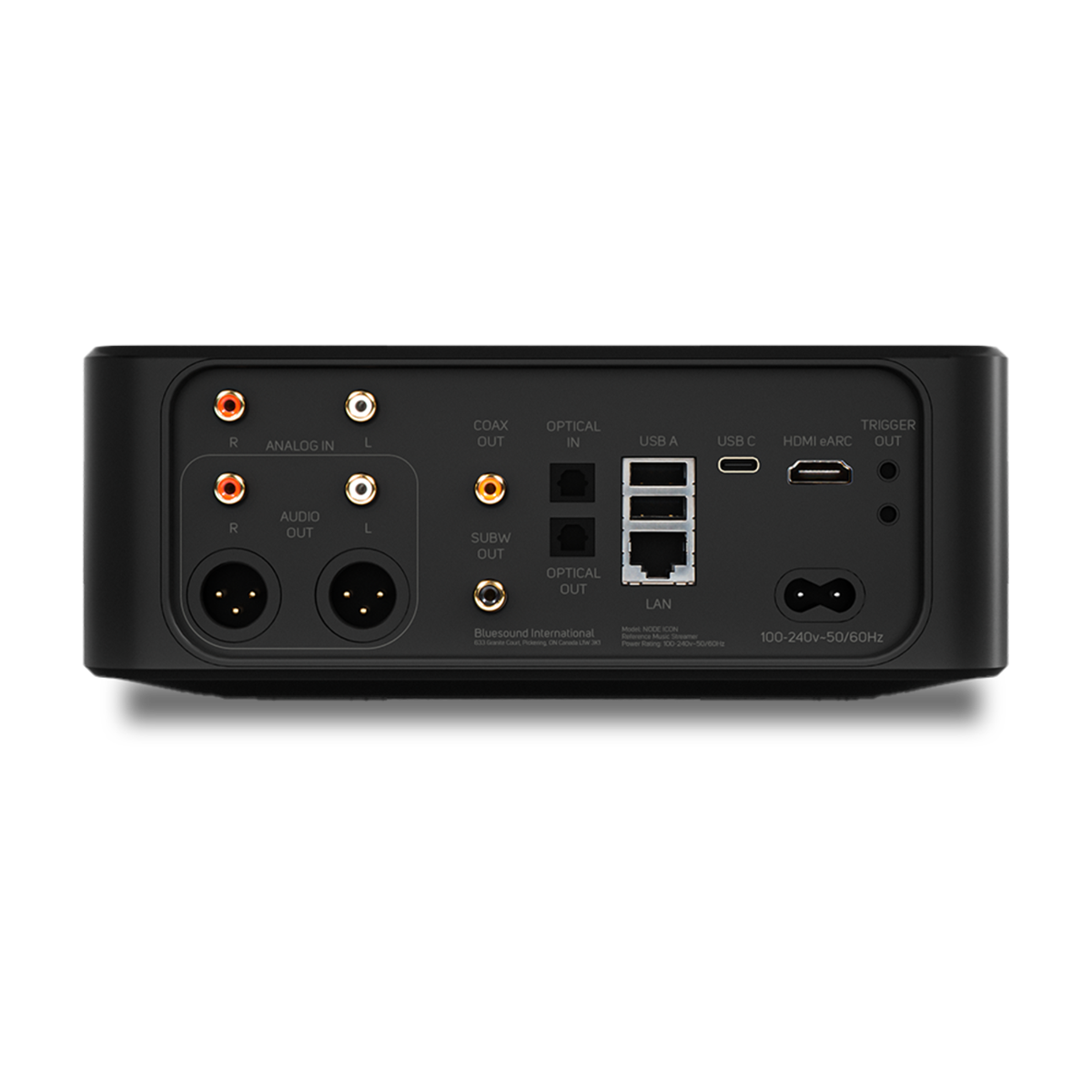 Product Image of the Bluesound Node Icon Music Streamer Rear Panel