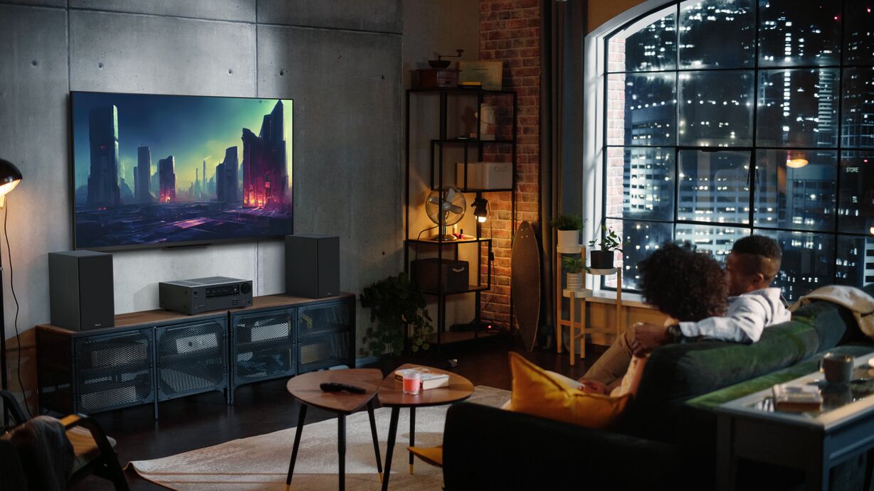 Lifestyle Image of the Klipsch R-60M Bookshelf Speakers