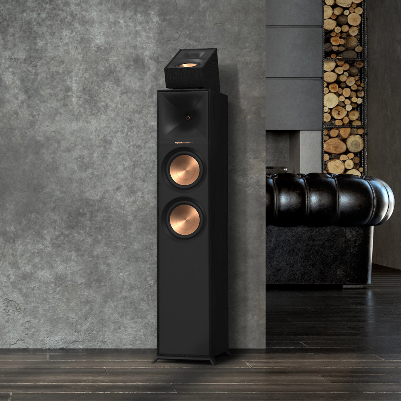 Lifestyle Image of the Klipsch R-40SA Dolby Atmos Speakers