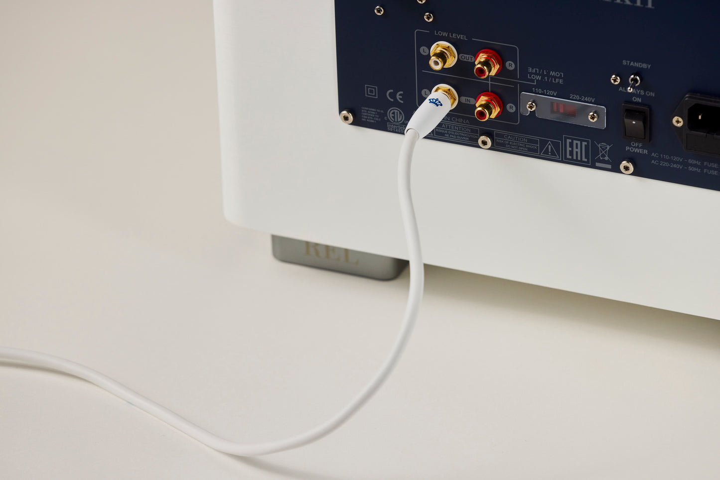Product Image of the REL Commander Subwoofer Cable in White