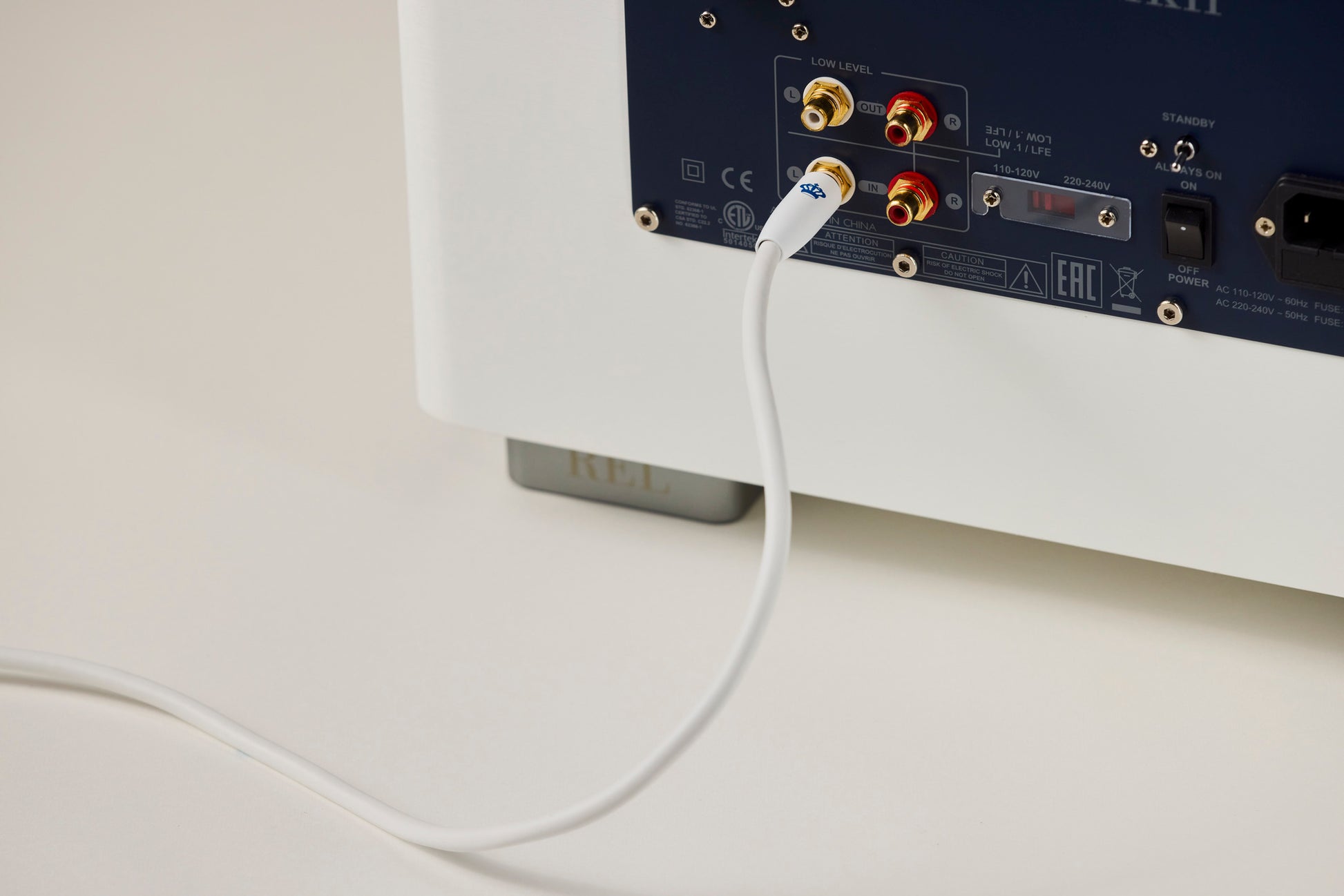 Product Image of the REL Commander Subwoofer Cable in White