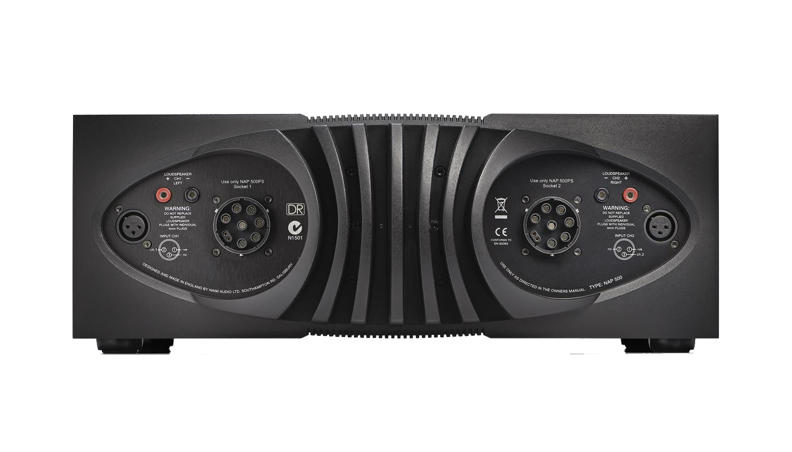 Product Image of the Naim NAP 500 DR Power Amplifier Rear Panel