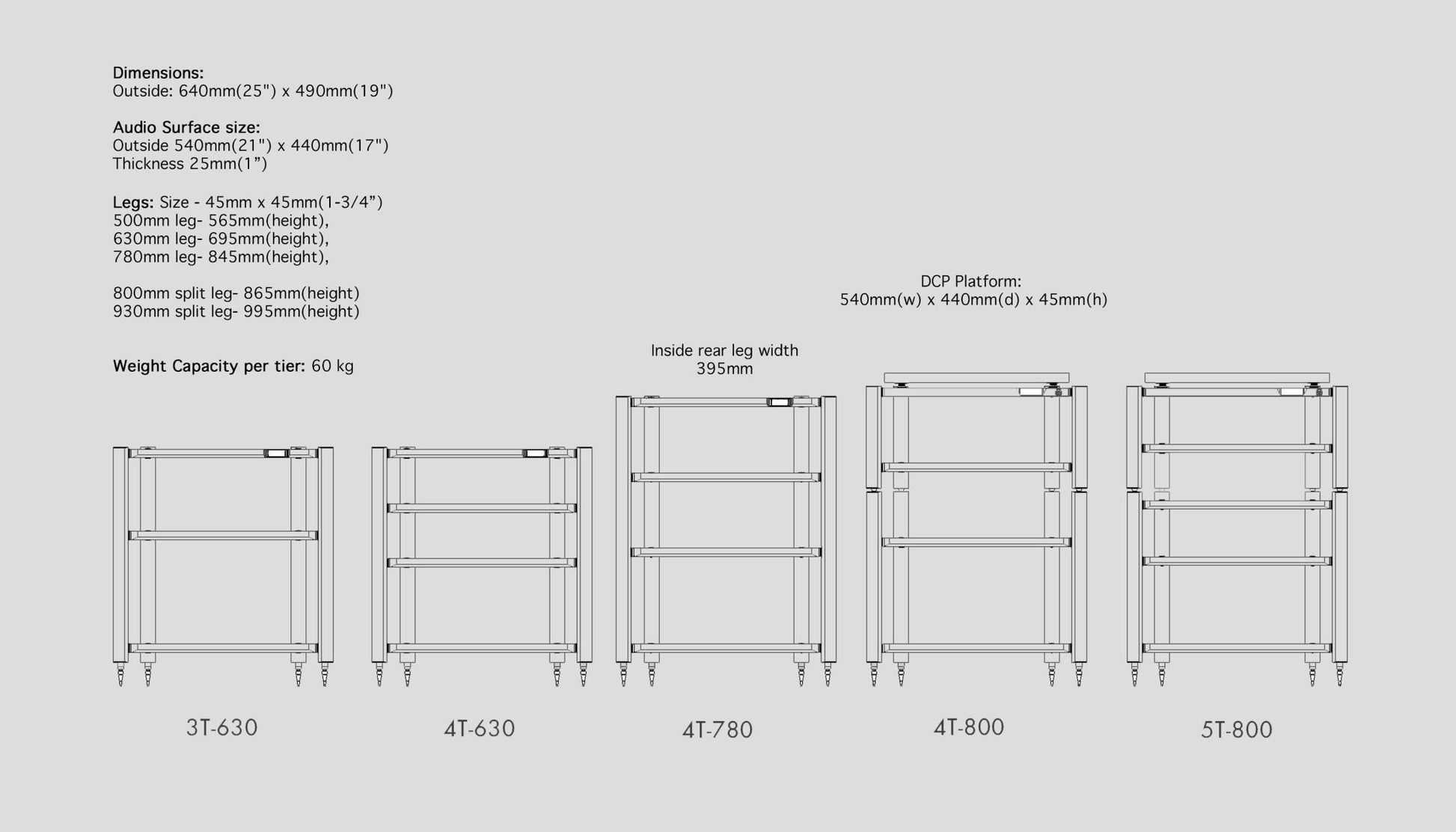 Specs of Lateral Integral/Concert Hi-Fi Equipment Rack